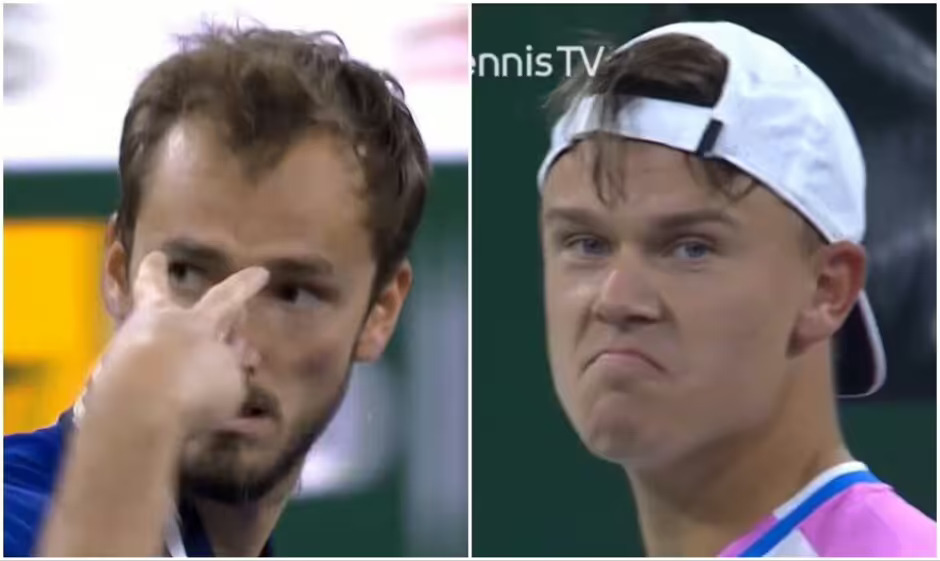 Daniil Medvedev Gestures Angrily At Holger Rune As Indian Wells Quarter