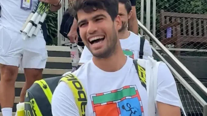 watch-carlos-alcaraz-arrives-at-wimbledon-seeks-third-consecutive-title